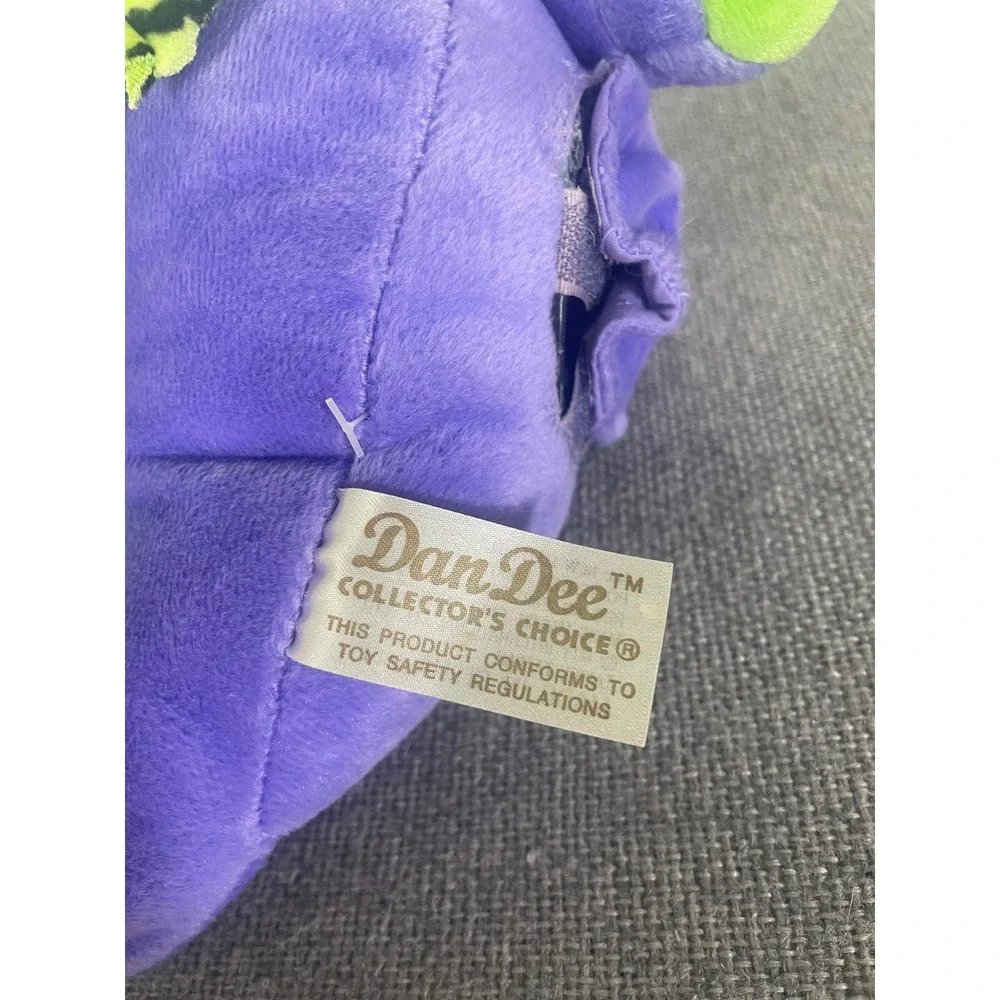 Dan Dee Purple Dinosaur Plush Neon Green Leopard Print Tank Top Interactive Toy
